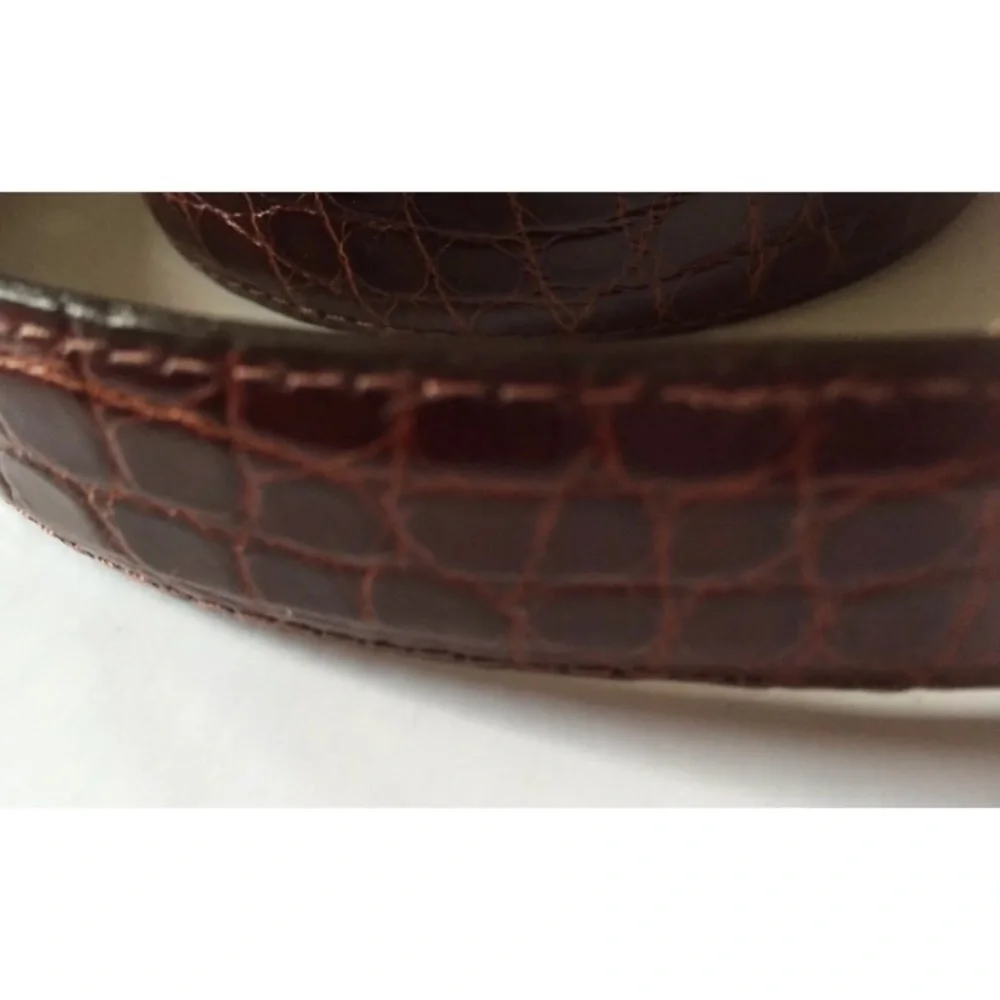 Brooks Brothers authentic alligator leather belt strap
